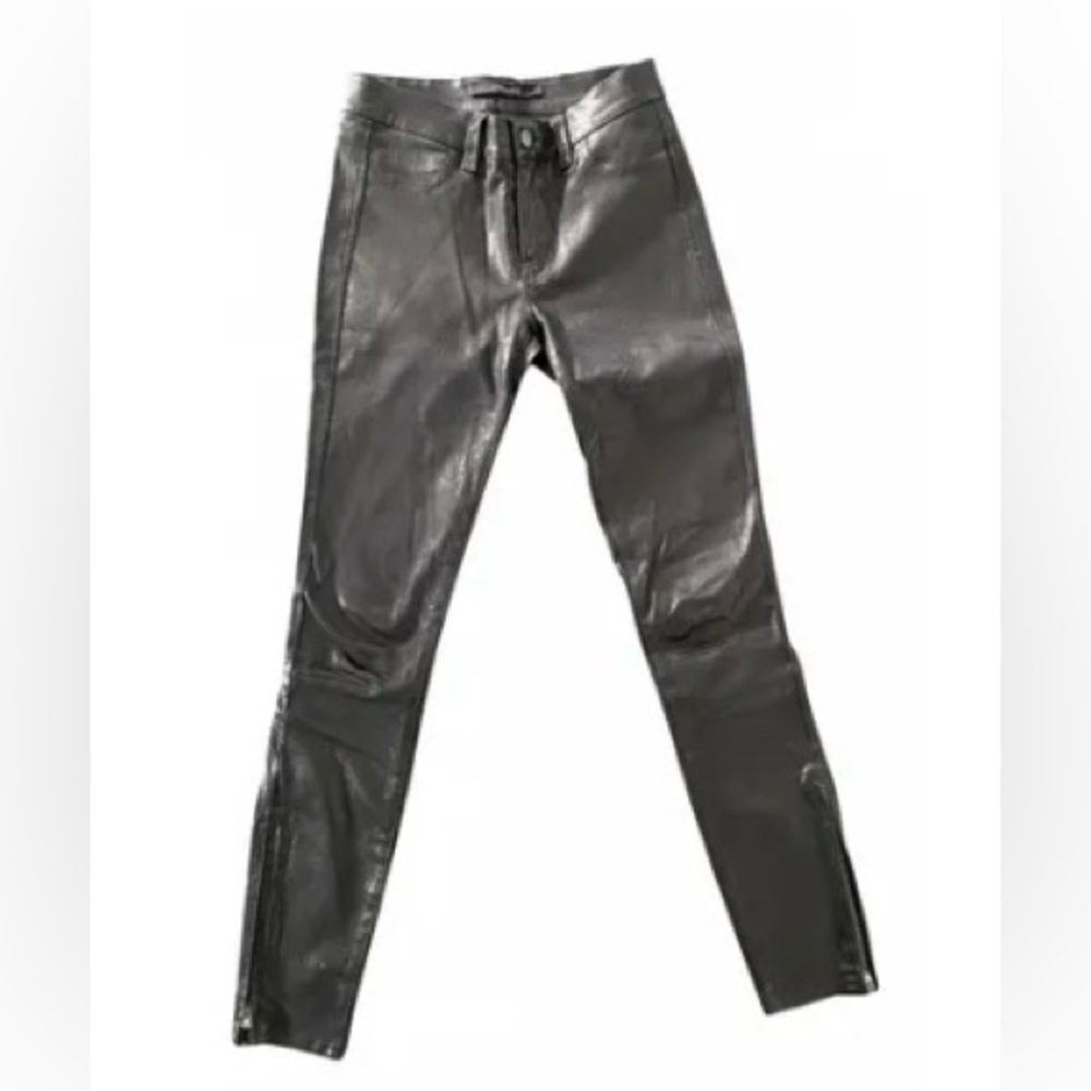 J BRAND L8001 Black
Mid-Rise Skinny Stretch
Leather Pants Size 25